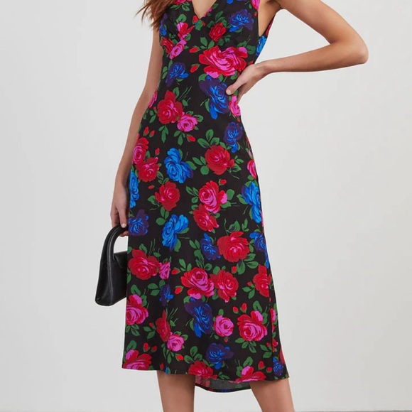 NWT large Vici Robbie Satin Midi Dress - Picture 5 of 5